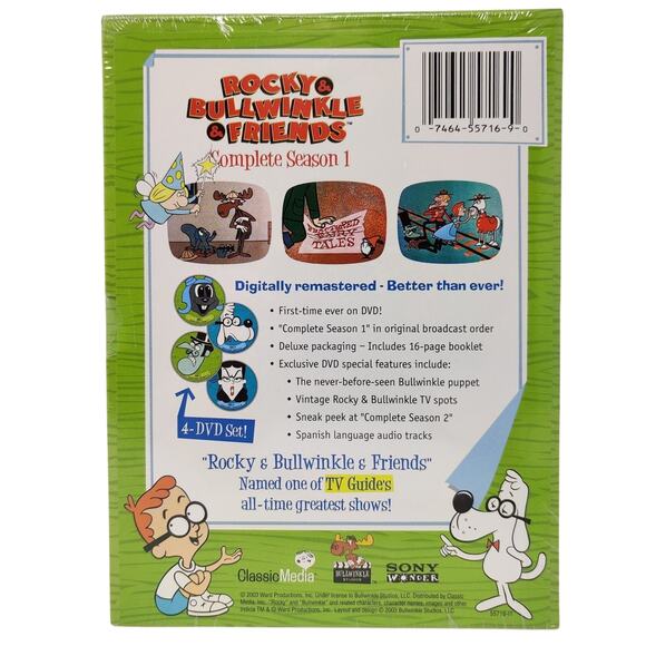 Rocky & Bullwinkle & Friends DVD 2003 Complete Season 1 Classic Media NEW SEALED - Picture 2 of 9